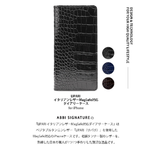 ABBI SIGNATURE iPhone 15 Pro用LIPARI イタリアンレザー MagSafe対応ダイアリーケース ダークブラウン ABS26192I15PR-イメージ3