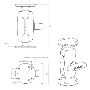 RAM MOUNTS ダブルボールマウント 1．5インチ Sサイズ RAM-101U-B-イメージ2