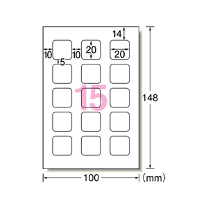 エーワン IJ用写真シール フォト光沢紙 15面 5枚 F180298-29624-イメージ1