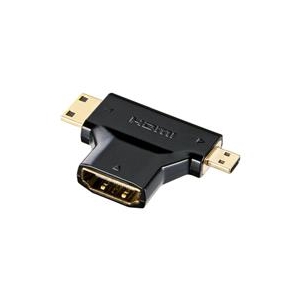 サンワサプライ HDMI変換アダプタミニ＆マイクロHDMI ブラック AD-HD11MMC-イメージ1