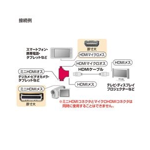 サンワサプライ HDMI変換アダプタミニ＆マイクロHDMI ブラック AD-HD11MMC-イメージ2