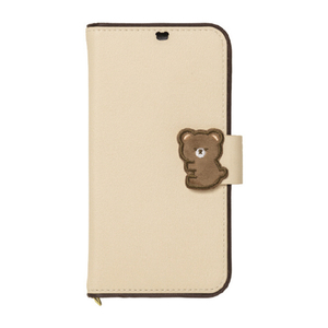 ＮＡＴＵＲＡＬ　ｄｅｓｉｇｎ iPhone 16用手帳型ケース HUG KUMA ホワイト IP24-61-HGK01-イメージ1