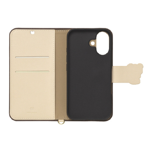 ＮＡＴＵＲＡＬ　ｄｅｓｉｇｎ iPhone 16用手帳型ケース HUG KUMA ホワイト IP24-61-HGK01-イメージ3