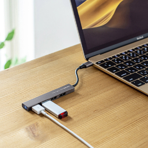 サンワサプライ USB Type-C USB2．0 4ポート スリムハブ シルバー USB-2TCH23SN-イメージ3