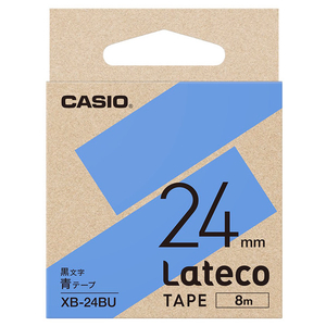 カシオ Lateco専用テープ(黒文字/24mm幅) 青テープ XB-24BU-イメージ1