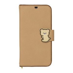 ＮＡＴＵＲＡＬ　ｄｅｓｉｇｎ iPhone 16用手帳型ケース HUG KUMA ベージュ IP24-61-HGK03-イメージ1