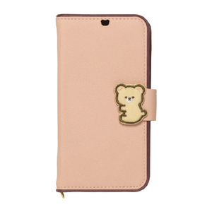 ＮＡＴＵＲＡＬ　ｄｅｓｉｇｎ iPhone 16用手帳型ケース HUG KUMA ピンク IP24-61-HGK04-イメージ1