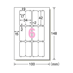 エーワン 手書きもプリントもできるラベル はがきサイズ インデックス 特大 6面 10シート入り 26201-イメージ2