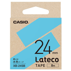 カシオ Lateco専用テープ(黒文字/24mm幅) 水色テープ XB-24SB-イメージ1