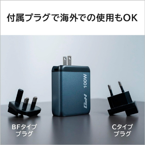 Verbatim 100W PD急速充電対応 GaNチャージャー 4ポート(USB-Cx3、USB-Ax1) 32202-イメージ4