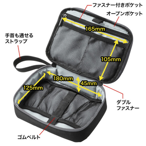 サンワサプライ トラベル小物ポーチ(W19．0×H5．0×D13．5cm) ブラック IN-AD8BK-イメージ7