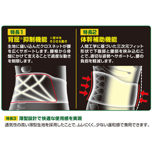 興和 バンテリンコーワサポーター 腰用 ブラック 大きめL FC16316-イメージ3