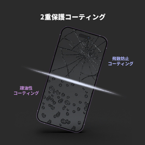 miak iPhone 16用のぞき見防止強化ガラスフィルム(2枚入り) MA27204I16-イメージ10