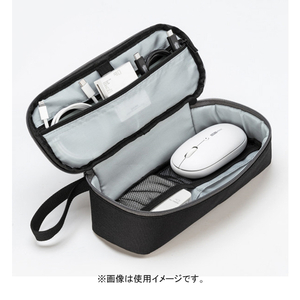 サンワサプライ トラベル小物ポーチ(W25．5×H6．0×D9．7cm) ブラック IN-AD10BK-イメージ2