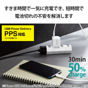 エレコム USB Power Delivery 45W AC充電器(C×1) ホワイト ACDC-PD2245WH-イメージ5