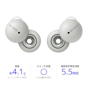 SONY 完全ワイヤレスイヤフォン LinkBuds ホワイト WF-L900W-イメージ2