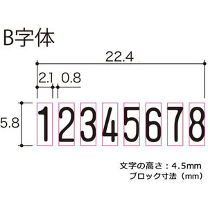 プラス スタンプ ナンバーリング 8桁 7様式 E型 B字体 FCC5075-31119-イメージ2