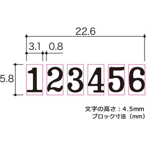 プラス スタンプ ナンバーリング 6桁 7様式 AD型 A字体 FCC5077-30562-イメージ2