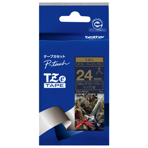 ブラザー リボンテープ(金文字・24mm幅) ピータッチ ネイビーブルー TZE-RN54-イメージ1