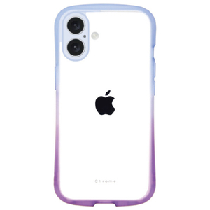 ＮＡＴＵＲＡＬ　ｄｅｓｉｇｎ iPhone 16用背面型ケース CHROME-GRADATION ブルーイッシュパープ IP24-61-CHCG01-イメージ1