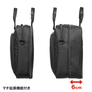 サンワサプライ 14インチワイド用マチ拡張PCバッグ ブラック BAG-W3BK-イメージ3