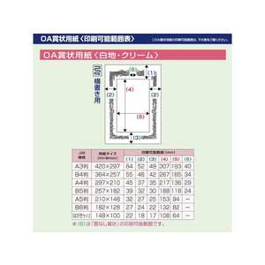 タカ印 OA賞状用紙 雲なし A3判 横書用 100枚 FC456RL-10-1481-イメージ7