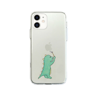 AKAN iPhone 12/12 Pro用ソフトクリアケース お絵かきザウルス グリーン AK19221I12P