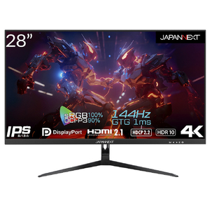 JAPANNEXT 28型液晶ディスプレイ ブラック JN-IPS28G144UHDR-イメージ1