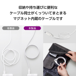 エレコム まとまるマグネットケーブル(USB Type-C - USB Type-C/100W対応)(1m) ホワイト MPA-CC5PMG10WH-イメージ4