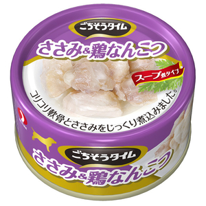 ペットライン ごちそうタイム(缶) ささみ&鶏なんこつ 80g ｺﾞﾁｿｳTｻｻﾐﾅﾝｺﾂ80G-イメージ1