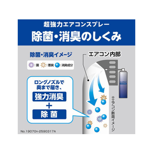 カーメイト 超強力ACスプレー 銀 エアコン臭用 無香 90mL FCA3611-D254-イメージ4