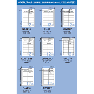 NANA ラベルシールナナワードA4 12面 上下余白 500枚 1箱(500枚) F805680-LDW12P-イメージ2