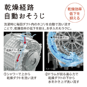 日立 【左開き】11．0kgドラム式洗濯乾燥機 ビッグドラム ホワイト BD-SG110KL W-イメージ6