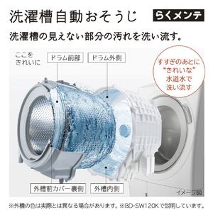 日立 【左開き】12．0kgドラム式洗濯乾燥機 ビッグドラム ホワイト BD-SV120KL W-イメージ4