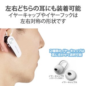 エレコム Bluetoothハンズフリーヘッドセット ホワイト LBT-HS11WH-イメージ5