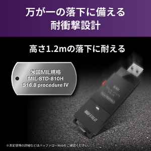 バッファロー USB3．2(Gen2)対応 TV録画 スティック TypeCコネクタ付属(2TB) ブラック SSD-SCH2.0U3-BA-イメージ6