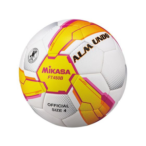 ミカサ サッカー 4号 検定球 貼り ALMUNDO黄／ピンク FC648RV-FT450B-YP-イメージ1