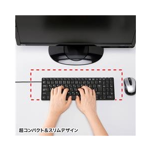 サンワサプライ 静音スリムキーボード ブラック SKB-SL19BK-イメージ2