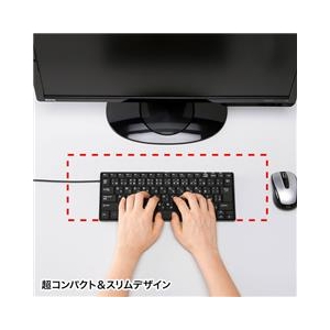 サンワサプライ 静音スリムキーボード ブラック SKB-SL20BK-イメージ2