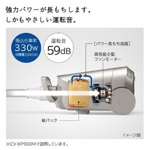 日立 紙パック式パワーブラシ かるパック ライトゴールド CV-KP900M N-イメージ7