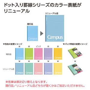 コクヨ キャンパスノート セミB5 A罫ドット入り 5冊 F824939-ﾉ-3CATNX5-イメージ7