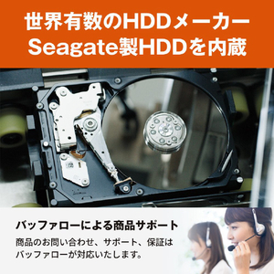 バッファロー USB 3．2(Gen1)/USB 3．1(Gen1)/3．0/2．0 外付けHDD(2TB) ブラック HD-SGDA2U3-B-イメージ3