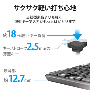 エレコム Bluetooth 5．0 薄型コンパクトキーボード ブラック TK-FBM119KBK-イメージ14