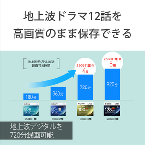 SONY 録画用100GB(3層) 2倍速対応 BD-RE XLブルーレイディスク 25枚入り 25BNE3VEPP2-イメージ4