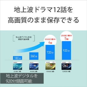 SONY 録画用128GB(4層) 2-4倍速対応 BD-R XLブルーレイディスク 25枚入り 25BNR4VAPP4-イメージ4