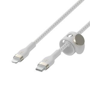 BELKIN USB-C to ライトニングケーブル(高耐久編込シリコンケーブル) 1．0m ホワイト CAA011BT1MWH-イメージ1