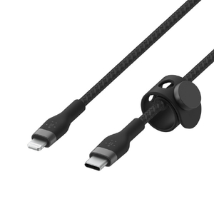 BELKIN USB-C to ライトニングケーブル(高耐久編込シリコンケーブル) 2．0m ブラック CAA011BT2MBK-イメージ1