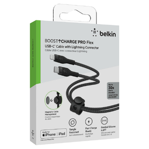 BELKIN USB-C to ライトニングケーブル(高耐久編込シリコンケーブル) 2．0m ブラック CAA011BT2MBK-イメージ3