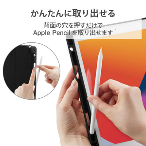 エレコム iPad 10．2インチ(2020年モデル/2019年モデル)用フラップケース/Pencil収納/スリープ対応 ブラック TBWA19RWVSABK-イメージ7