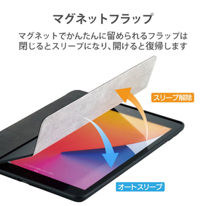 エレコム iPad 10．2インチ(2020年モデル/2019年モデル)用フラップケース/Pencil収納/スリープ対応 ブラック TBWA19RWVSABK-イメージ8